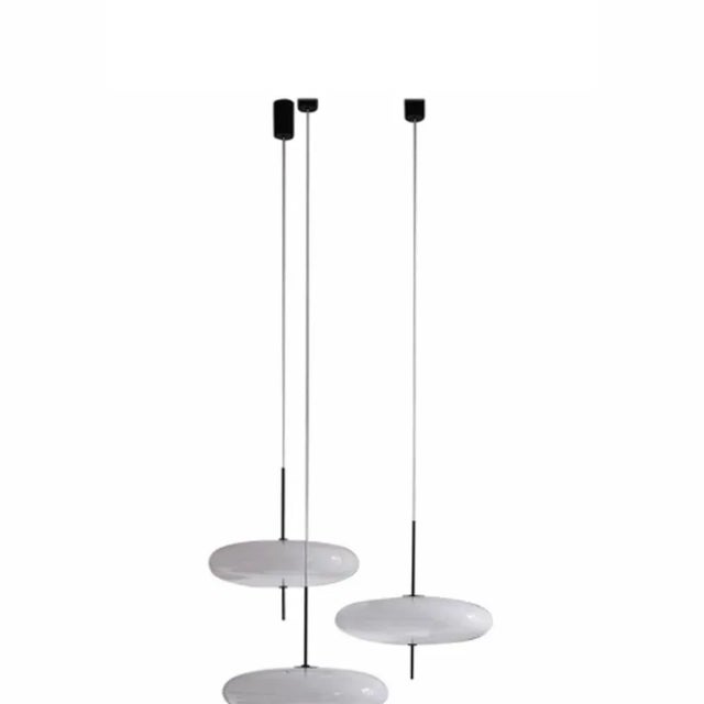 Not Yet Made - Made To Order Model 2065 Ceiling Lamp with White Diffuser and Black Hardware by Gino Sarfatti Set of 3 For Sale - Image 5 of 7