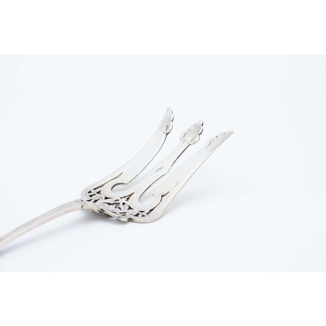 Silver Fish Serving Fork with Engravings For Sale - Image 3 of 5