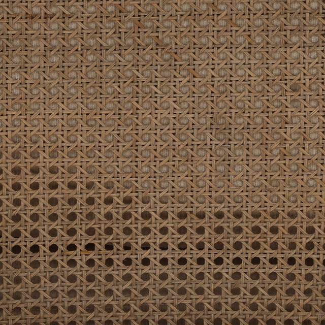 2020s Coastal Contemporary Sand Chenille & Cane Arm Chair For Sale - Image 5 of 7