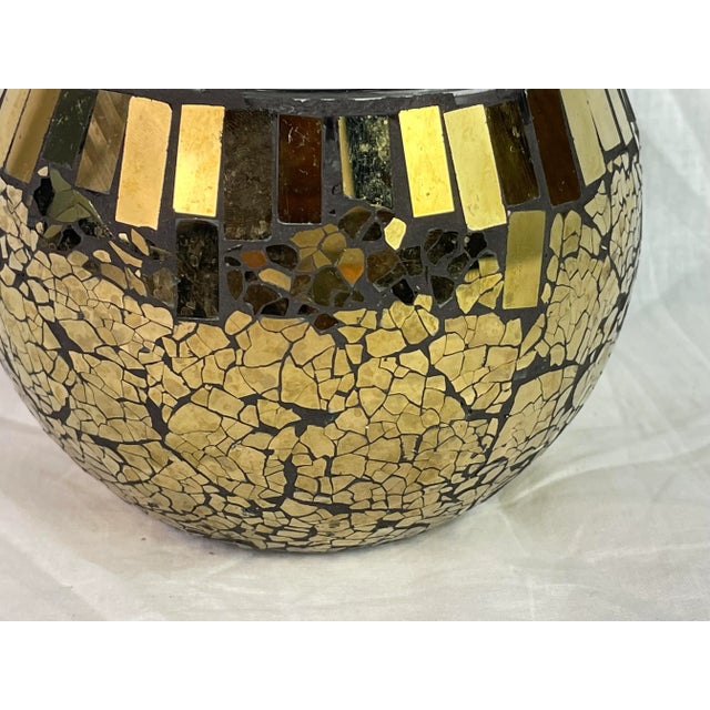 Gold Mercury Glass Bowl For Sale - Image 11 of 12