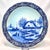 Large Delft blue wallboard with representation of J Sonneville 40cm, by Boch