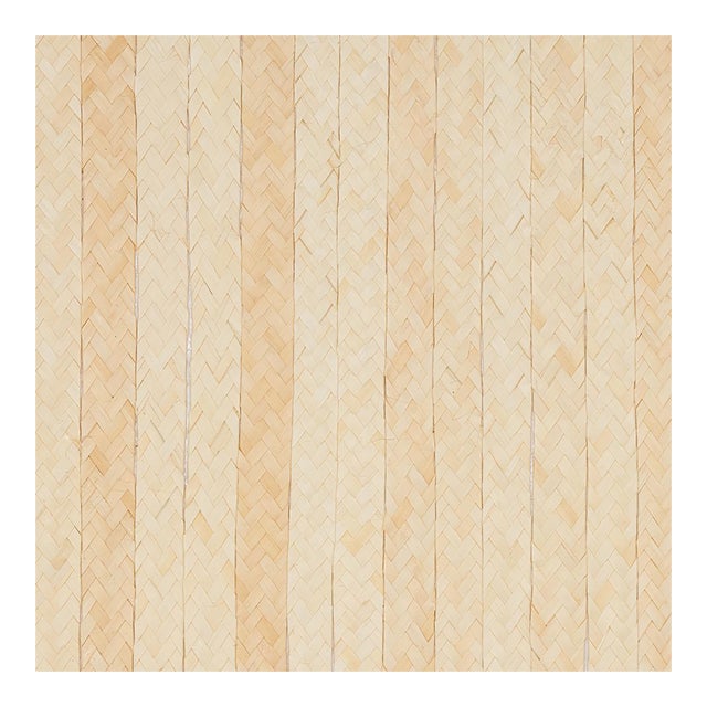 Sample - Schumacher Braided Buri Wallpaper in Natural For Sale