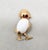 1960s Vintage 1960s Signed Napier Small Goldtone White Cabochon Chick Brooch For Sale - Image 5 of 6