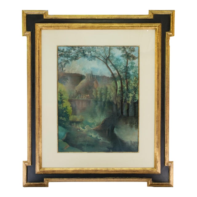 Late 19th Century Felix Pissarro - Vue Presumee Chateau Guillard, Oil on Canvas For Sale