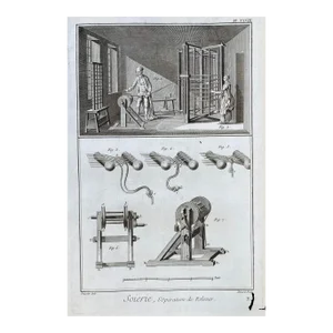 Antique Diderot Silk Weaving Engraving