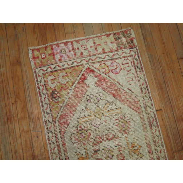 Narrow worn mid 20th century turkish runner