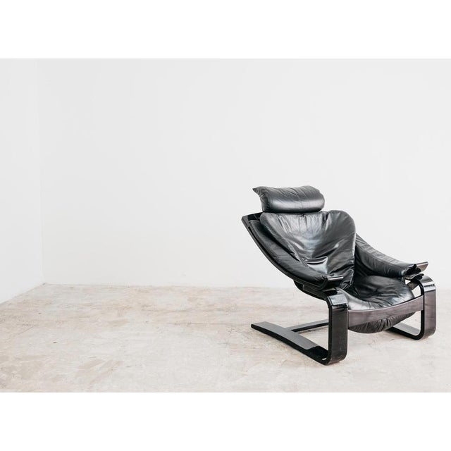 Leather and Wood Kroken Armchair by Åke Fribytter for Nelo MÖbel, Sweden, 1970s For Sale - Image 11 of 12