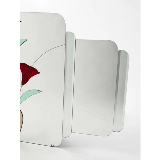 Vintage Postmodern 1980s Large Art Deco Style Large 6ft Mirror Attributed to David Marshall For Sale In Palm Springs - Image 6 of 12