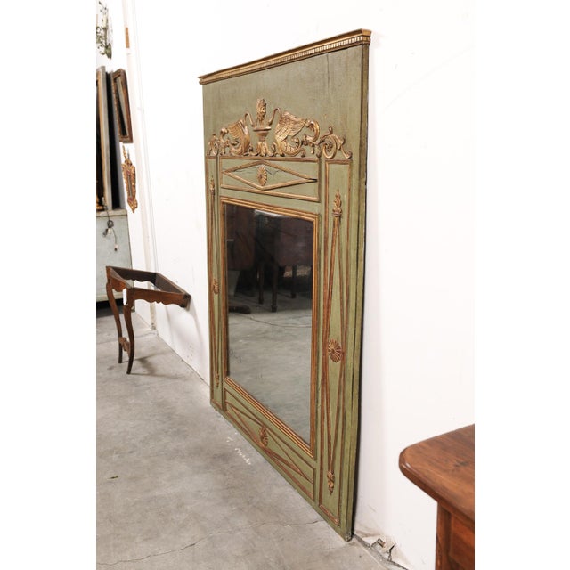 Large 19th C. Trumeau Mirror With Swan Motif For Sale - Image 11 of 16