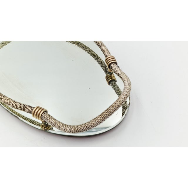 Mid-Century Hollywood Regency Oval Mirrored Tray, 1950s For Sale - Image 9 of 14