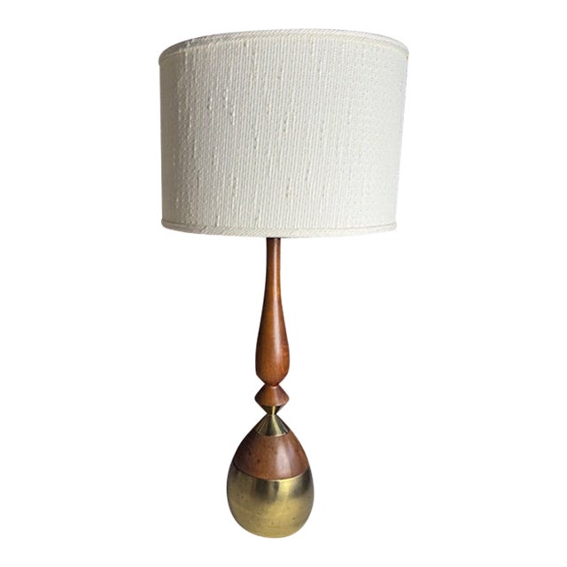 Tony Paul for Westwood Studios Brass & Wood Table Lamp For Sale