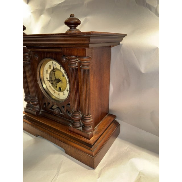 Antique German Mantel Clock For Sale - Image 9 of 10