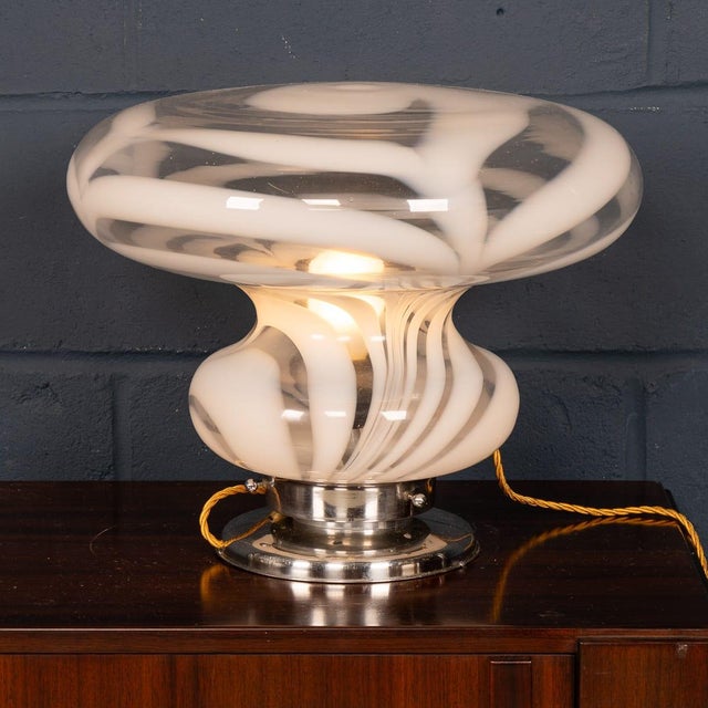 Vintage Italian Hand-Blown Murano Glass Table Lamp, 1970s For Sale - Image 6 of 15
