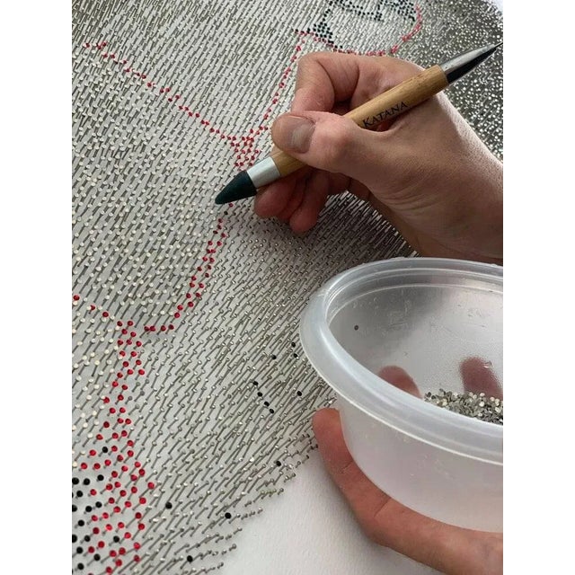 "Dripping Paint" Contemporary Op Art Mixed-Media Collage, Framed For Sale - Image 12 of 13