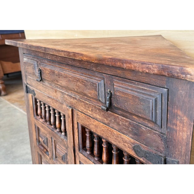 Early 20th Century Antique French Corner Cabinet Cupboard Storage with Drawer and Door For Sale - Image 5 of 18