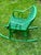 Antique, Child’s Detailed, Wicker Rocker in Green For Sale - Image 9 of 9