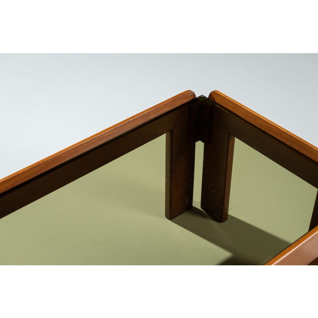 Vintage Coffee Table with Smoke Glass Top by Afra & Tobia Scarpa, 1970s For Sale - Image 9 of 12