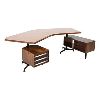 Vintage Boomerang Desk by Osvaldo Borsani for Tecno, 1950s For Sale