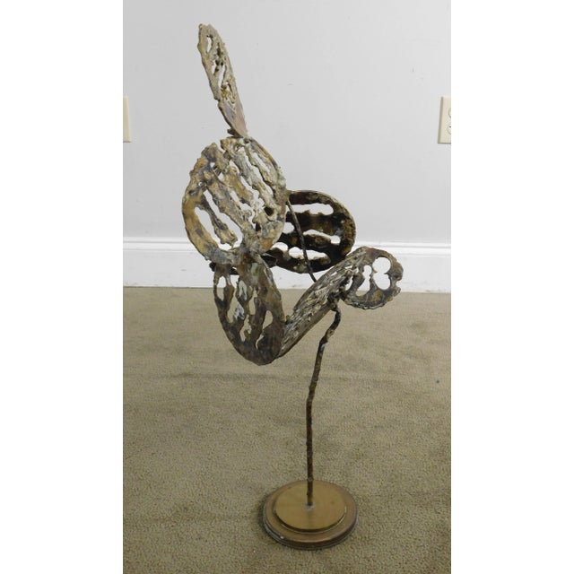 1960s Mid Century Modern Bronze Abstract Floating Disc Sculpture For Sale - Image 5 of 13