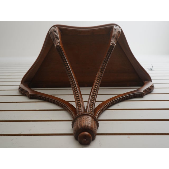 1990s Pair Carved Mahogany Bracket Wall Shelves For Sale - Image 9 of 10