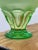 Art Deco Vintage Vibrant Green Uranium Cut Glass Centerpiece Vase, Circa 1930s For Sale - Image 3 of 9