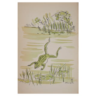 Tsuguharu Foujita, Zen, Grenouille au dessus d’un Étang, Engraving For Sale