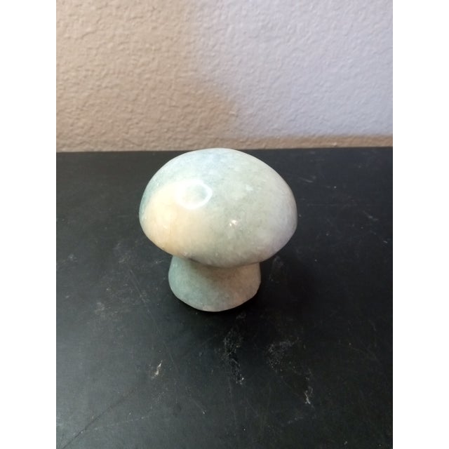 GORGEOUS Carved Marble Teal 3" Mushroom Figurine Paperweight This beautiful 3-inch mushroom figurine is a stunning piece...