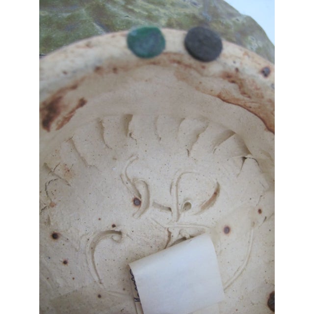 Vincent Suez Studio Art Pottery Earthenware Footed Bowl Abstract Sculpture For Sale - Image 9 of 9