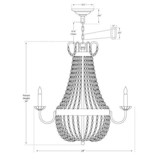 Traditional Chapman & Myers for Visual Comfort Signature Paris Flea Market Medium Chandelier in Gilded Iron & Seeded Glass For Sale - Image 3 of 3