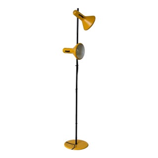 Vintage Danish Yellow Floor Lamp Adjustable Shades Mid-Century Modern 1960s For Sale