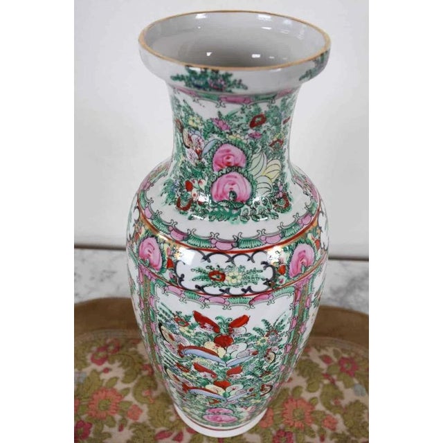 Hand-Painted Chinese Vase with Florals For Sale - Image 3 of 5