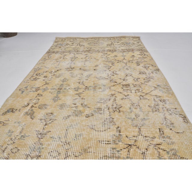 Textile Grey Vintage Handknotted Wool Runner For Sale - Image 7 of 10