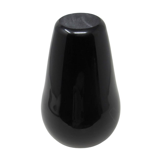 Steven Correia Glossy Ebony Glass Vase | Signed by Artist (2000) For Sale - Image 4 of 7