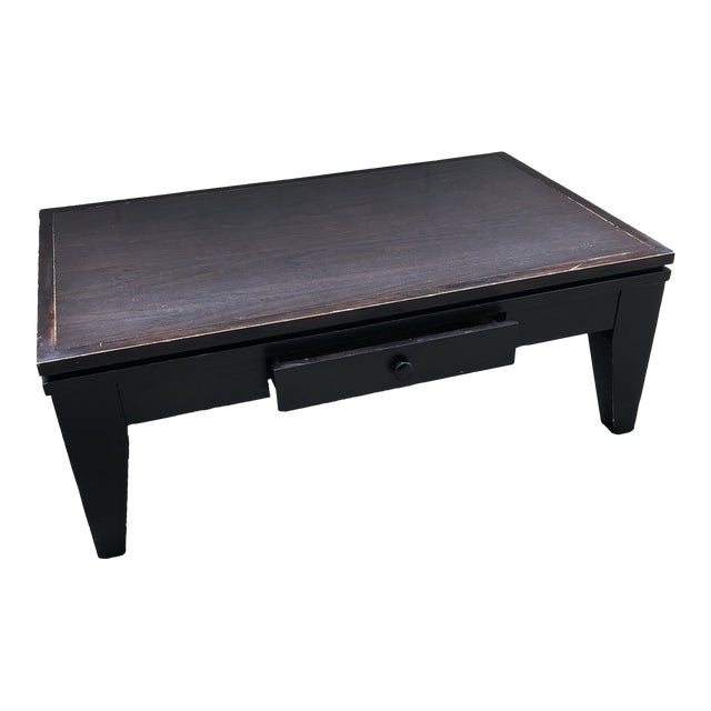 Cort Furniture Godiva Cocktail Coffee Table With Storage Drawer For Sale