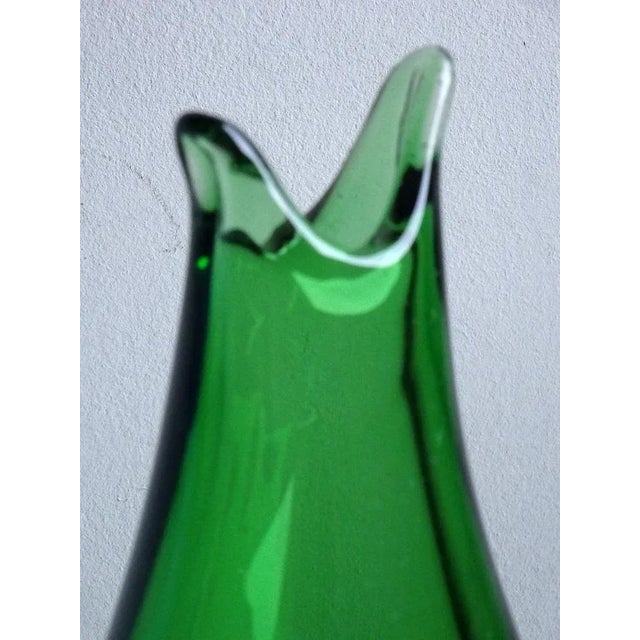 Green Glass Vase, 1950s For Sale - Image 7 of 9