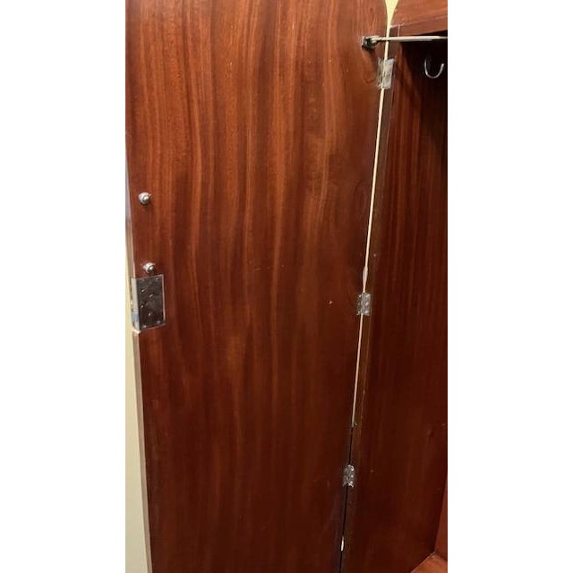 Wood Antique Art Deco Burl Wood Armoire For Sale - Image 7 of 8