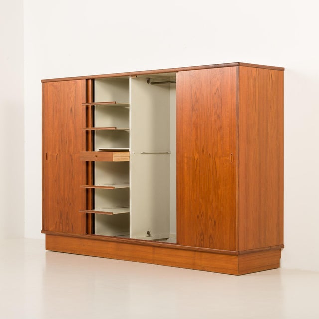 Wood Mid-Century Danish Teak Wardrobe, 1960s For Sale - Image 7 of 15
