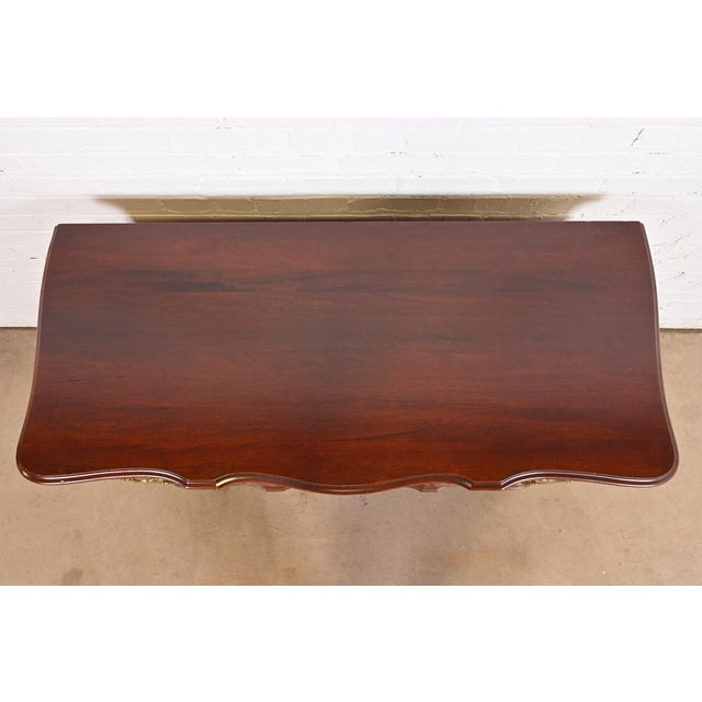 Baker Furniture Style Georgian Carved Solid Mahogany Block Front Chest of Drawers For Sale - Image 9 of 12