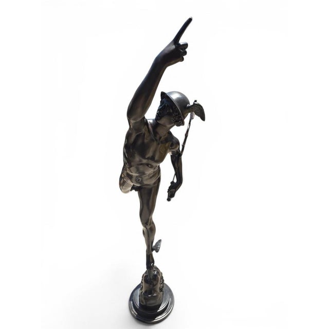 Impressive monumental bronze sculpture of Mercury, inspired by the celebrated model traditionally attributed to...