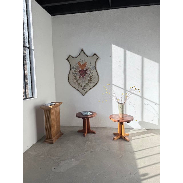 Antique, very large coat of arms on card stock, depicting the Sacred Heart of Jesus. Highly graphic and decorative, this...