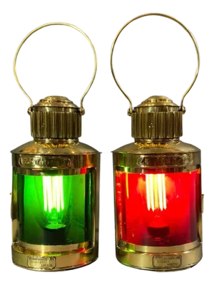 Rare Ships Port and Starboard Lanterns by George Mason of Boston