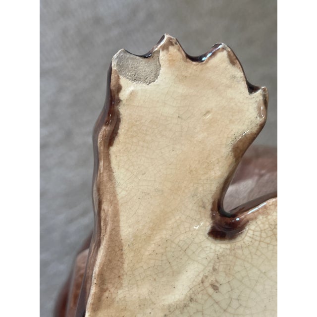 Cinnamon Majolica Pug Dog Pitcher, C1880-1900 For Sale - Image 8 of 11