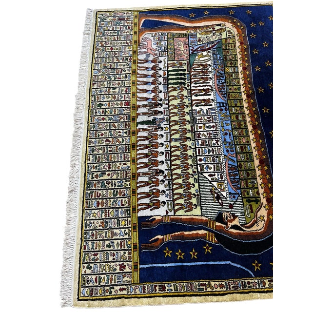 Handmade Silk Egyption Tapestry Area Rug For Sale - Image 11 of 12