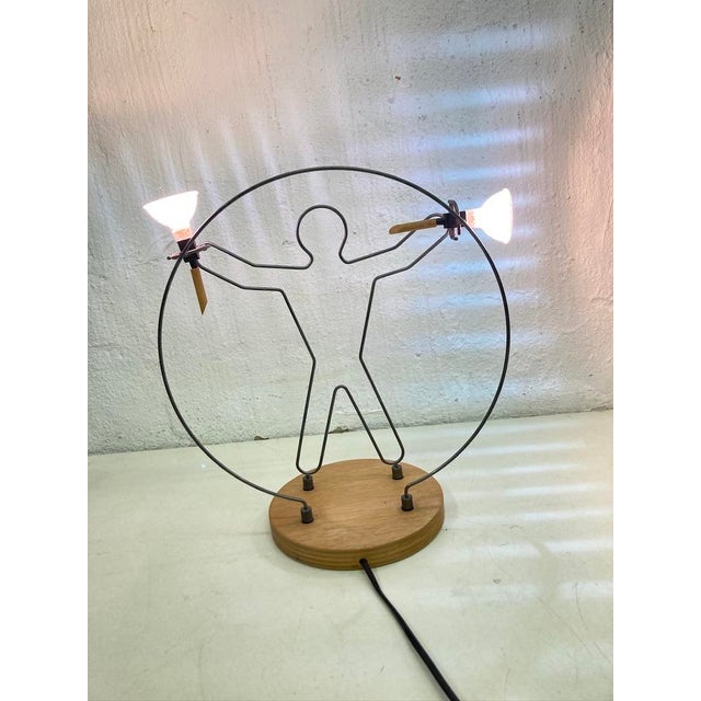 Postmodern Halogen Table Lamp Torchbearer by Zicoli, 1990s For Sale - Image 3 of 14