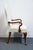 Wood High End Vintage Solid Cherry Traditional Georgian White Upholstered High Back Dining Arm Chair For Sale - Image 7 of 9