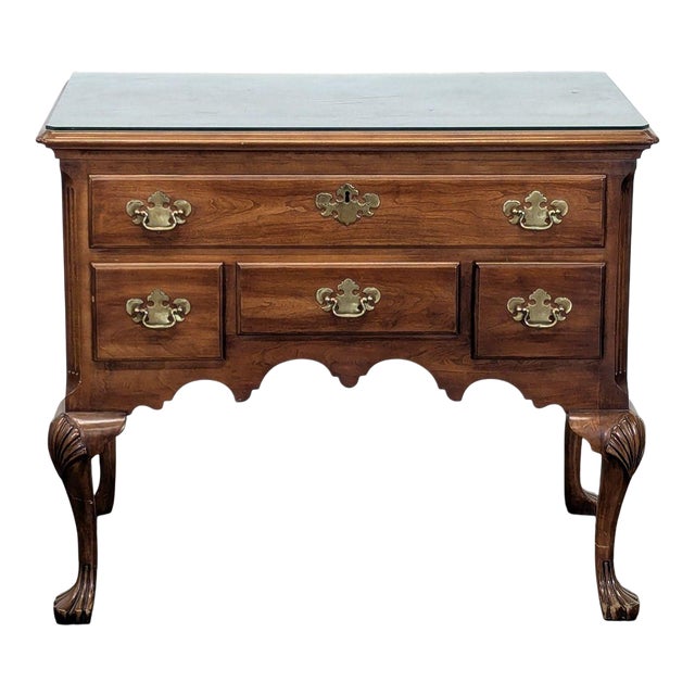 Chippendale Style Lowboy Chest With Brass Hardware For Sale