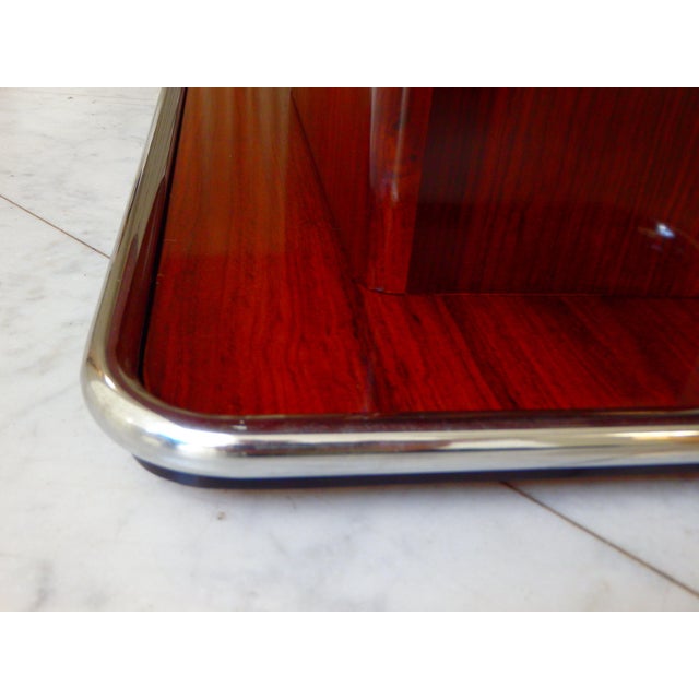 Mid-Century Modern Bar Table with Opening Mechanism and Chrome Trim, 1960s For Sale - Image 10 of 15