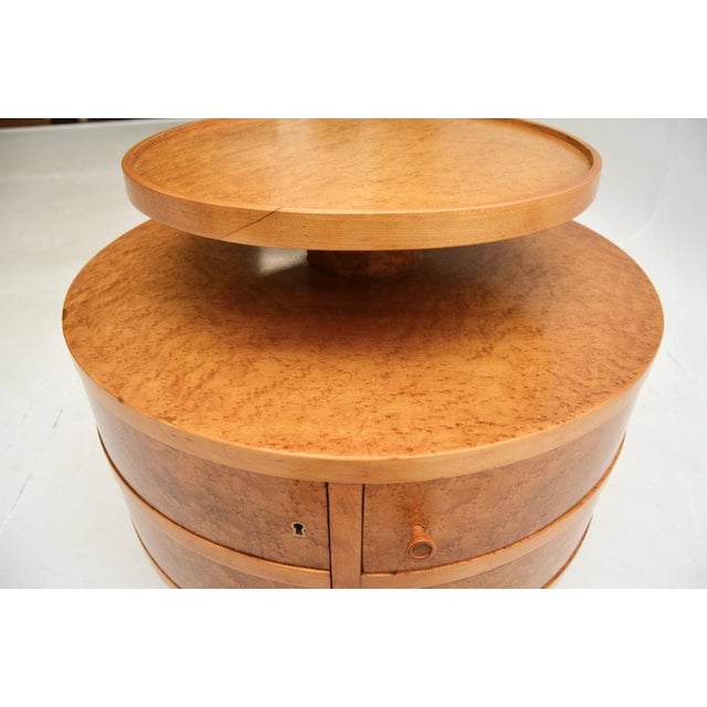 Brown Art Deco Birds Eye Maple Occasional Table, 1930s For Sale - Image 8 of 11