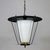 Black Black Metal and White Opaline Lantern with Brass, France, 1950s For Sale - Image 8 of 18