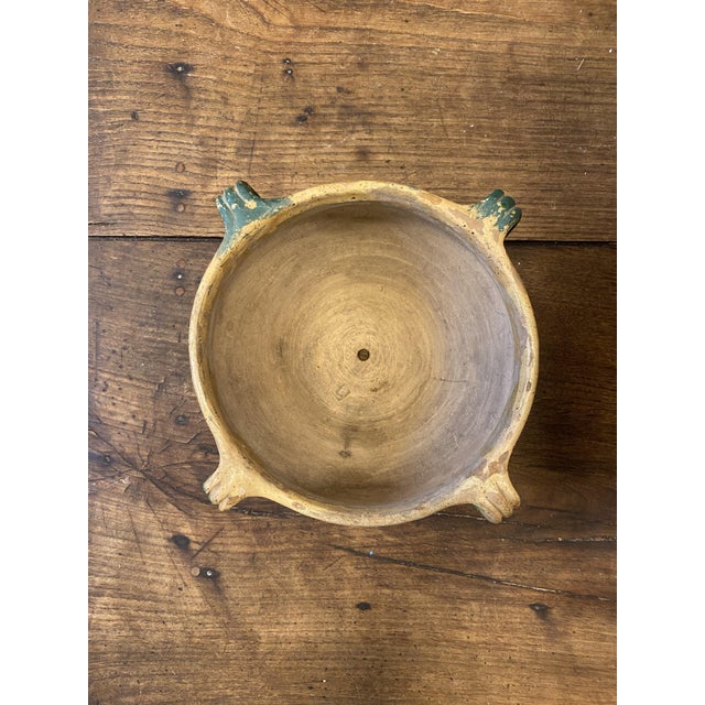 Antique French Green and Yellow Glazed Terracotta Planter, 1890s For Sale - Image 6 of 7